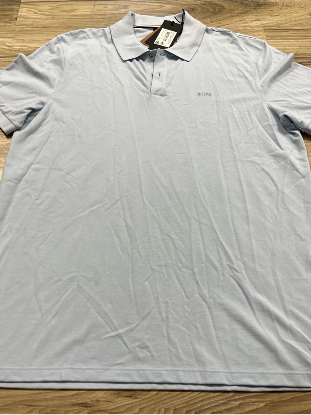 Boss By Hugo Boss Polo Pallas Embroidered Logo Light Pastel Blue Men's Sizes